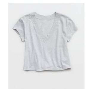 Two NWT Aerie Cropped Extreme V-neck T-shirts Both Size S